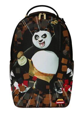 Sprayground Kung Fu Panda Warrior Backpack🔥New Black Bookbag Large School Bag